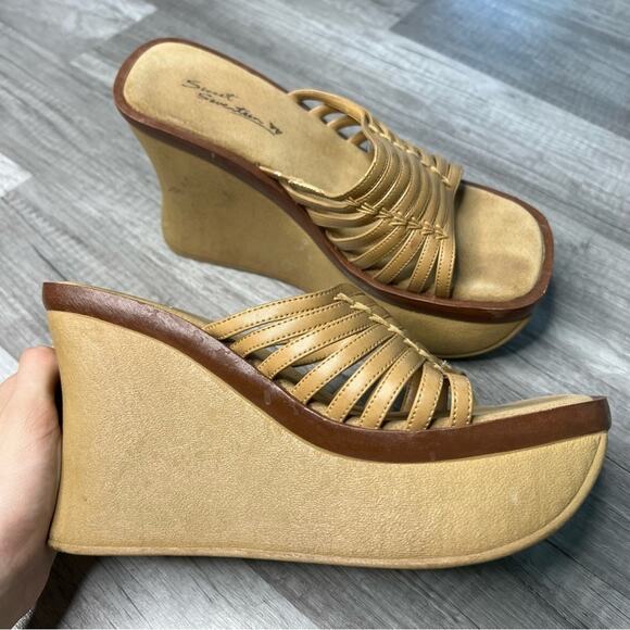 VINTAGE 90s Y2K Platform Chucky Wedge Sandals Shoes Size 8 - Picture 13 of 13